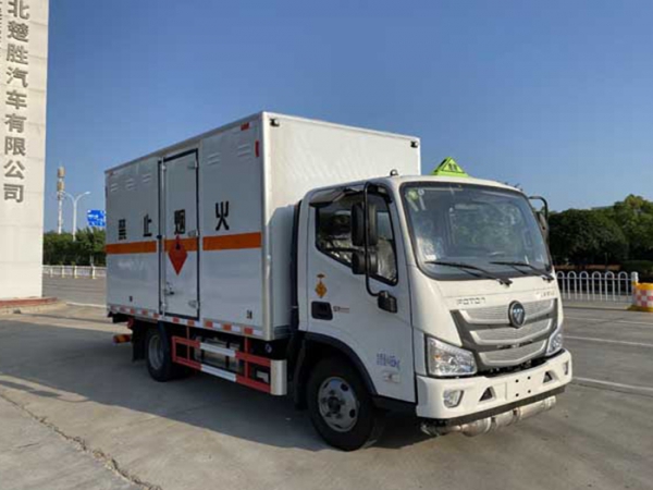 福田歐馬可藍牌易燃氣體廂式運輸車
